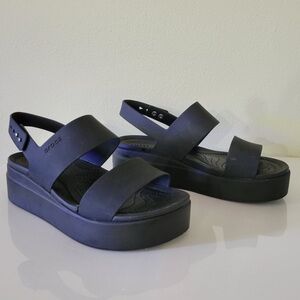 Crocs Brooklyn Low Wedge Platform Sandal Black